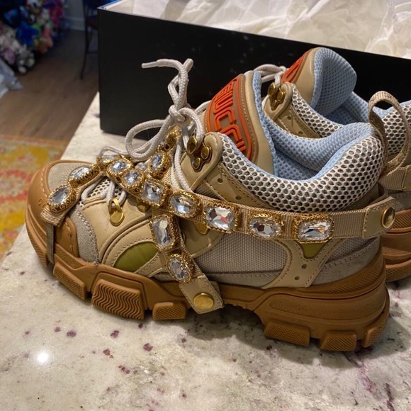 FLASHSALE ❤️‍🔥 RARE Authentic Gucci Crystal Sneakers - Picture 3 of 4
